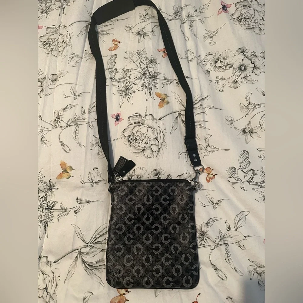 Coach Black Op Art Signature Crossbody Bag